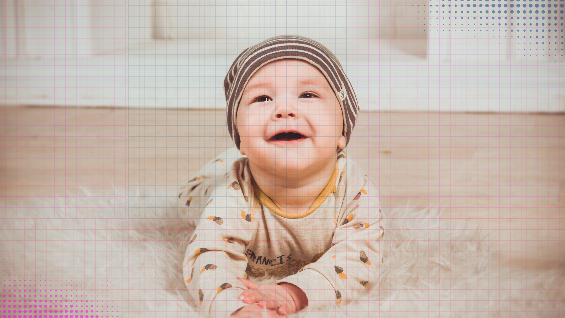 Baby at 3 months — Smiles & coos